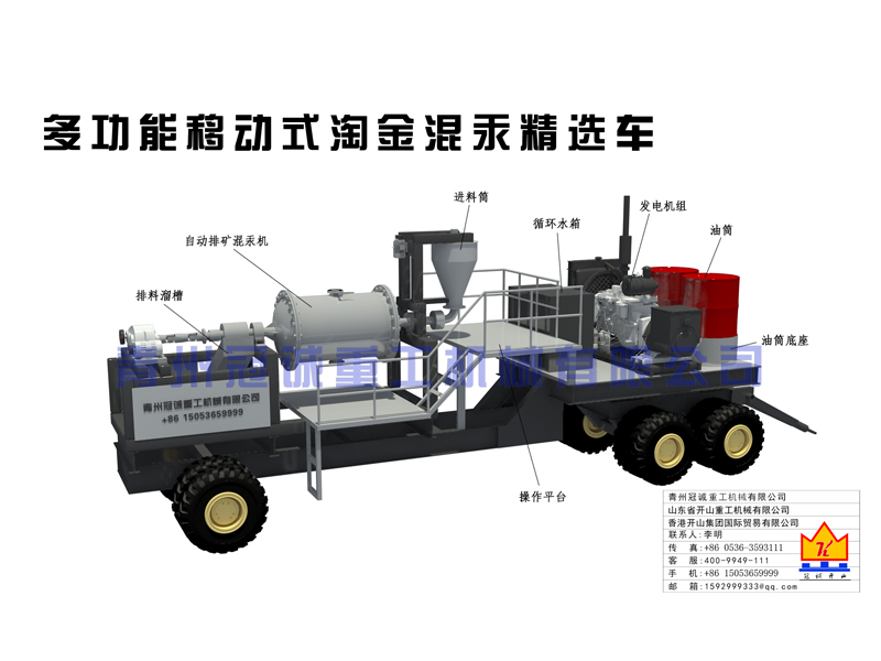 多功能移動式混汞淘金精選車